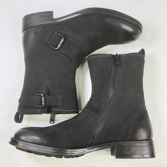 KENNETH Cole New York Hugh C Leather Moto Boots - Picture 3 of 9